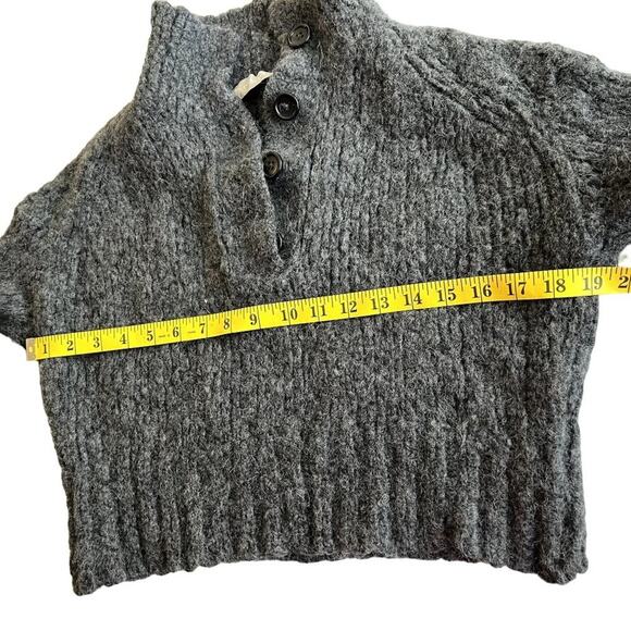 Everlane Alpaca Wool Blend Henley Sweater Gray Pullover Women S (Shrunk/XS Fit) - Picture 4 of 10